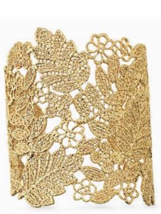 Stella & Dot Jewelry - Stella & Dot Gold Floral Lace Cuff Bracelet